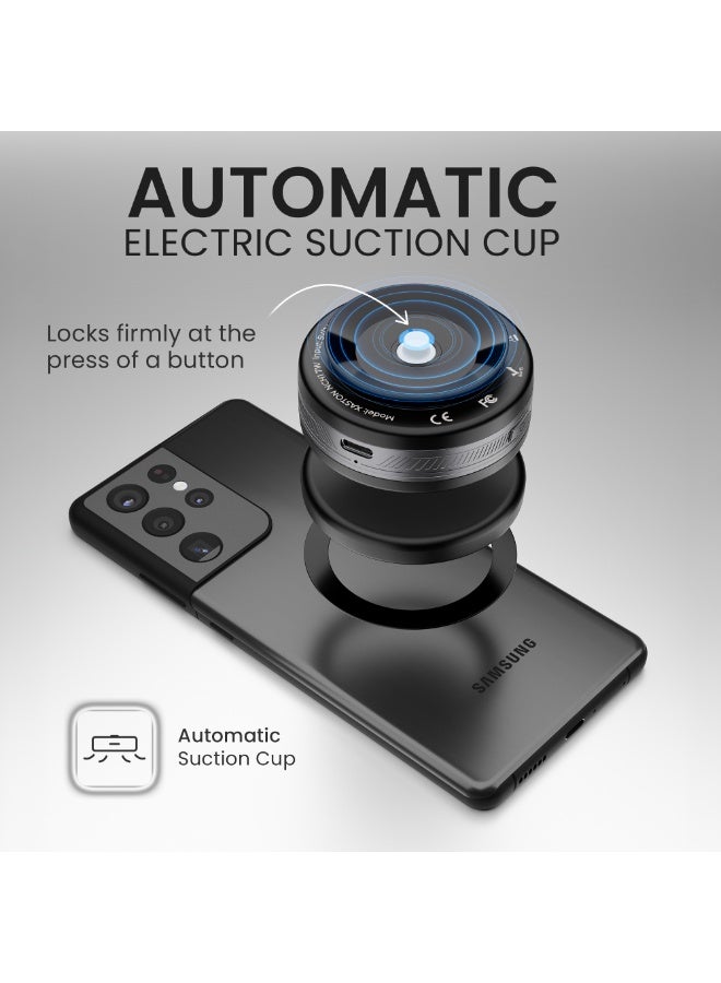 اكساستون شاحن سيارة لاسلكي مغناطيسي من مع شحن سريع بقوة 15 واط، وحامل هاتف 2 في 1 مع شحن مغناطيسي وسلكي، وحامل سيارة دوار 360 درجة، وحامل هاتف آمن، متوافق مع هواتف iPhone وSamsung الذكية (أسود، NCH17W) - Image 4